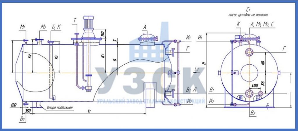 Чертеж емкости ГКК в Комсомольске-на-Амуре